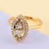 Certified & Appraised Iliana 18K Yellow Gold AAA Turkizite and G-H SI Diamond Halo Ring (Size 7.0) 2.20 ctw image number 1