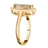Certified & Appraised Iliana 18K Yellow Gold AAA Turkizite and G-H SI Diamond Halo Ring (Size 7.0) 2.20 ctw image number 3
