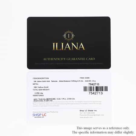 Certified & Appraised Iliana 18K Yellow Gold AAA Turkizite and G-H SI Diamond Halo Ring (Size 7.0) 2.20 ctw image number 7
