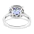 RHAPSODY 950 Platinum AAAA Tanzanite and Diamond E-F VS Double Halo Ring 6.60 Grams 2.00 ctw image number 4