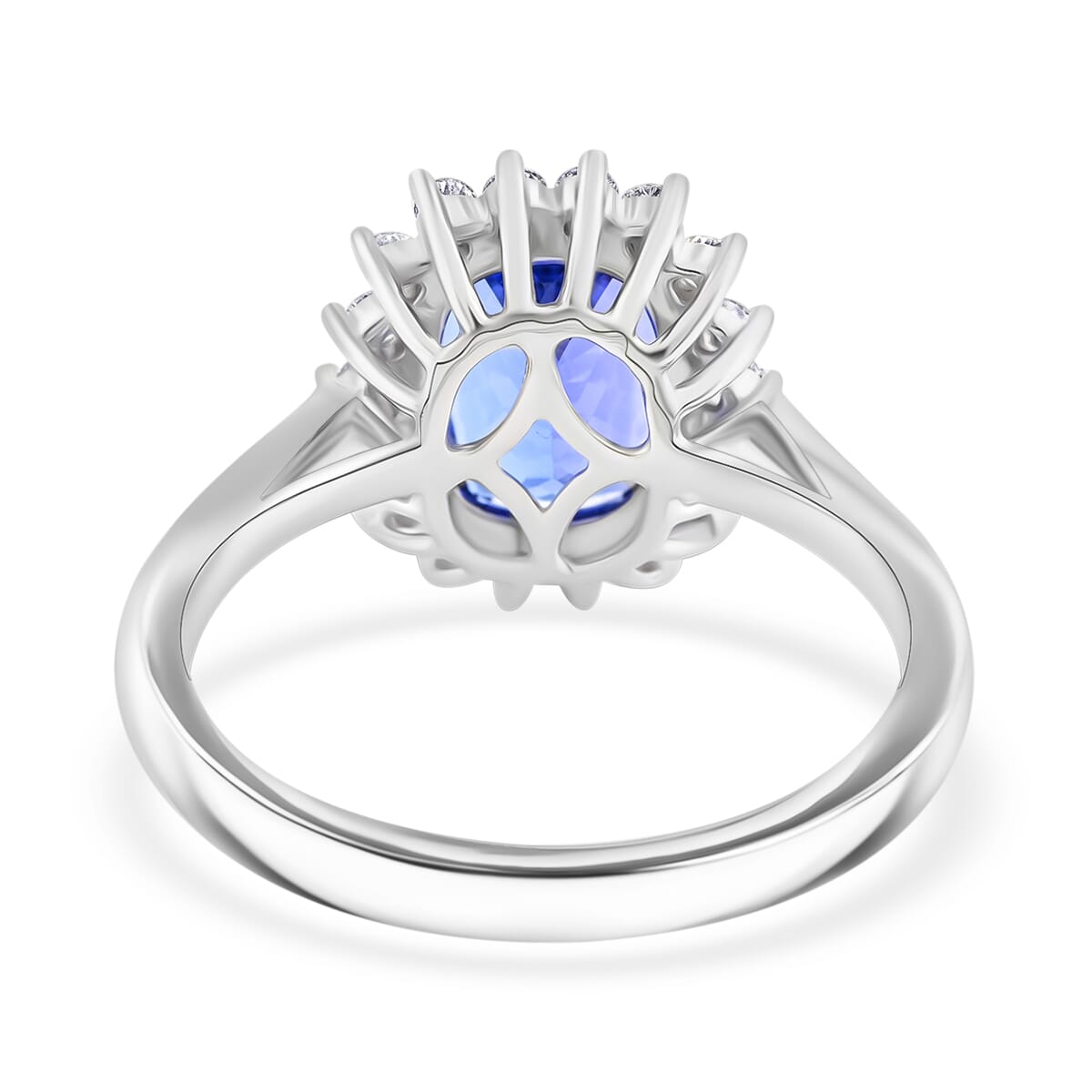 Rhapsody AAAA Tanzanite and E-F VS Diamond 2.60 ctw Halo Ring in 950 Platinum (Size 8.0) 5.60 Grams image number 4