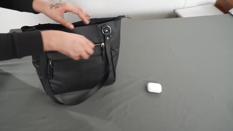 New Age Black Genuine Leather Shoulder Bag (11"x5"x10.5")