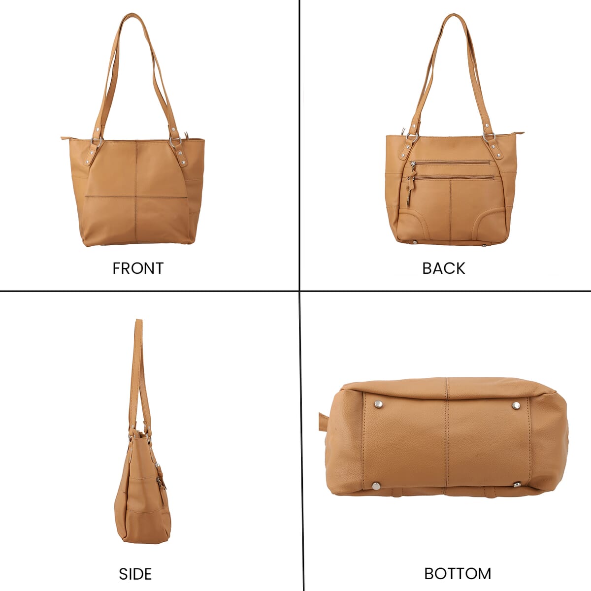 Newage Tan Genuine Leather Shoulder Bag image number 3