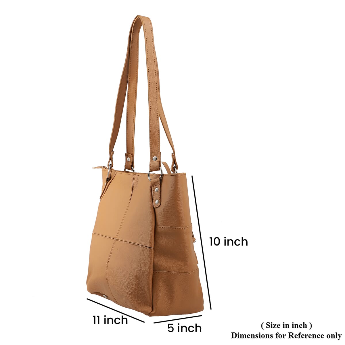 Newage Tan Genuine Leather Shoulder Bag image number 6