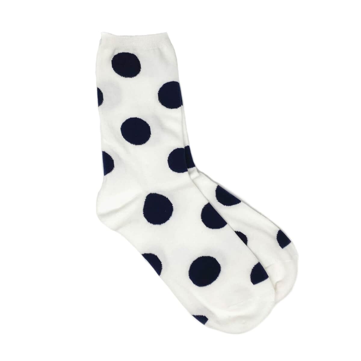 Set of 2 Black and White Polka Dots Pattern Socks image number 2