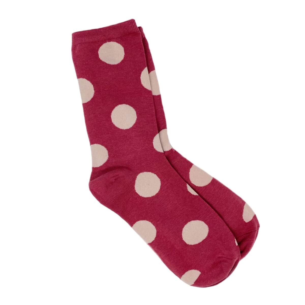 Set of 2 Red and Green Polka Dot Pattern Socks image number 2