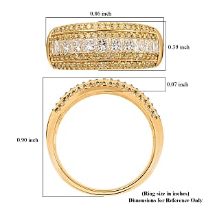 14K Yellow Gold Diamond Ring, Natural Yellow and White Diamond Ring, SI Diamond Ring, Gold Ring, Multi Row Diamond Ring, Gold Wedding Rings 1.00 ctw
