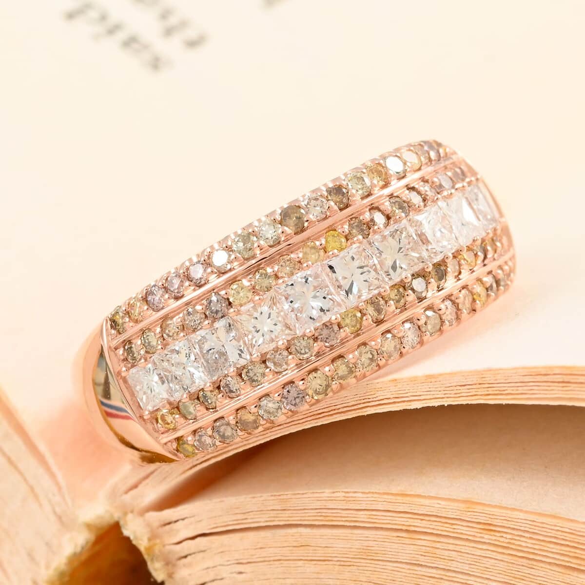 14K Rose Gold Multi Diamond SI Ring (Size 5.0) 1.00 ctw image number 1