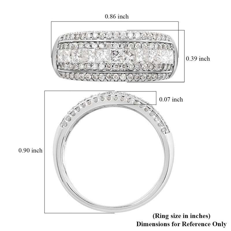 14K White Gold Diamond G-H SI Ring (Size 5.0) 1.00 ctw