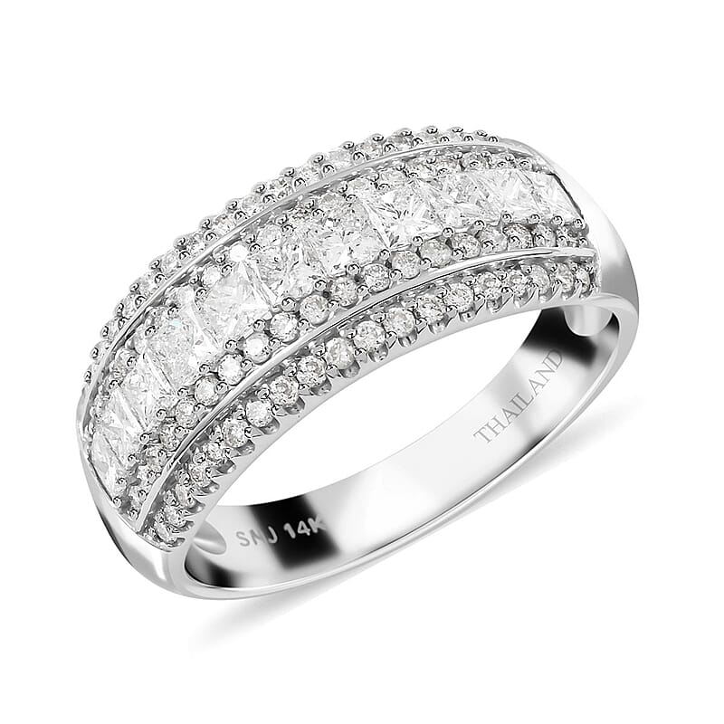 14K White Gold Diamond G-H SI Ring (Size 8.0) 1.00 ctw