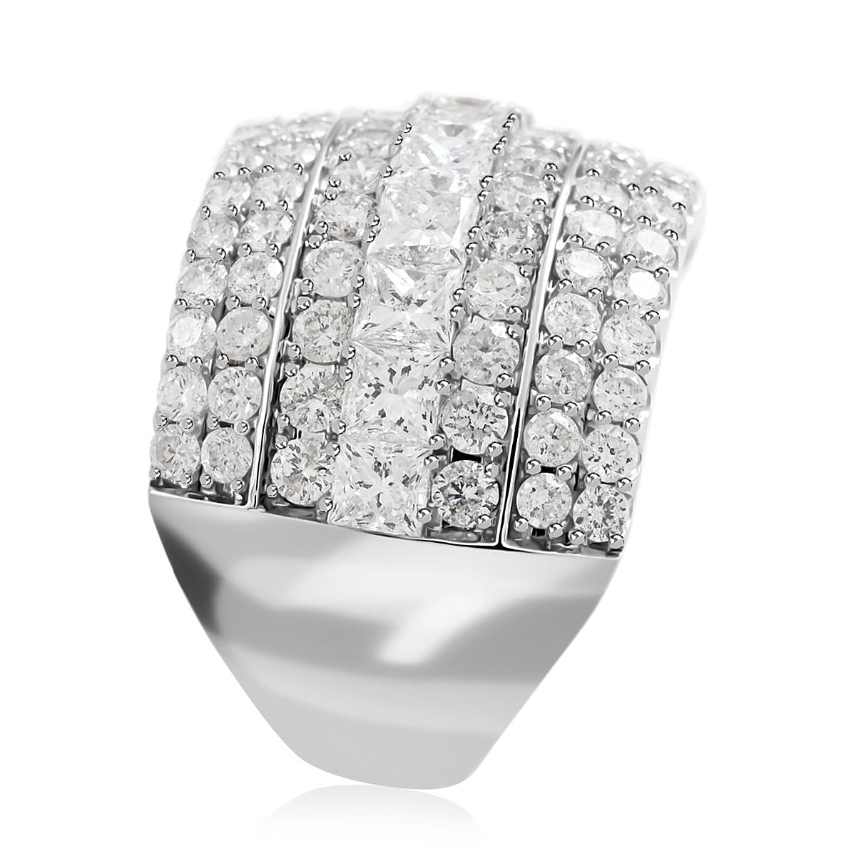 14K White Gold Diamond (G-SI2) Ring (Size 8.0) 7.20 Grams 3.00 ctw image number 3