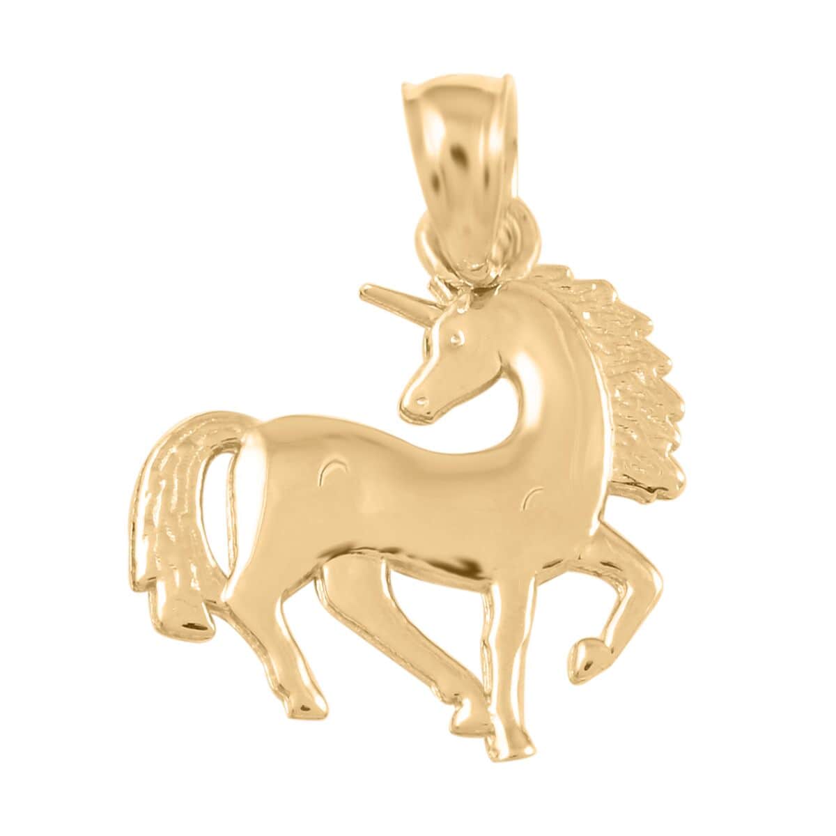 Made in America 10K Yellow Gold Unicorn Pendant 0.60 Grams image number 0