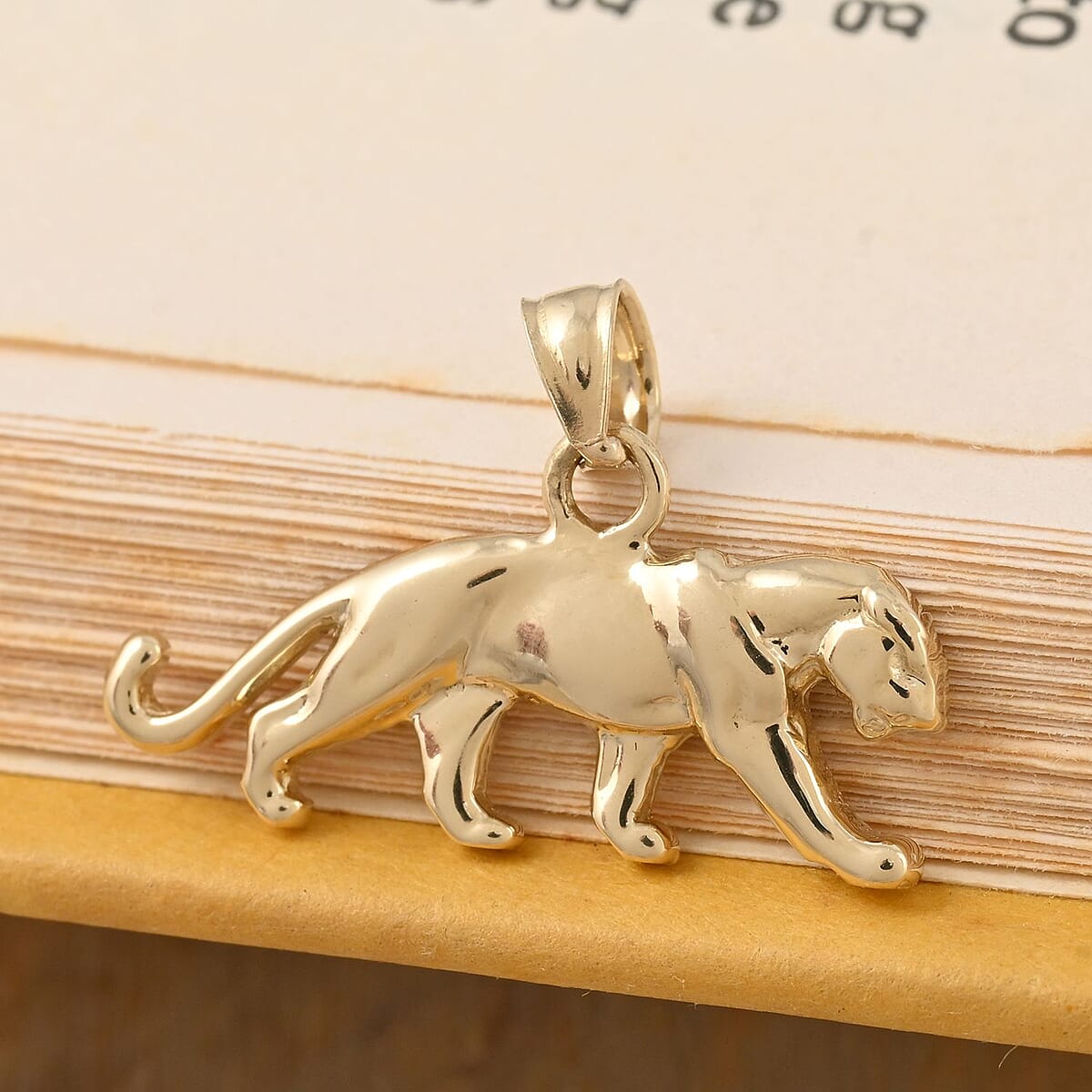 Made in America 10K Yellow Gold Panther Pendant 0.90 Grams image number 1