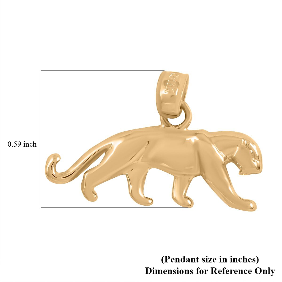 Made in America 10K Yellow Gold Panther Pendant 0.90 Grams image number 4