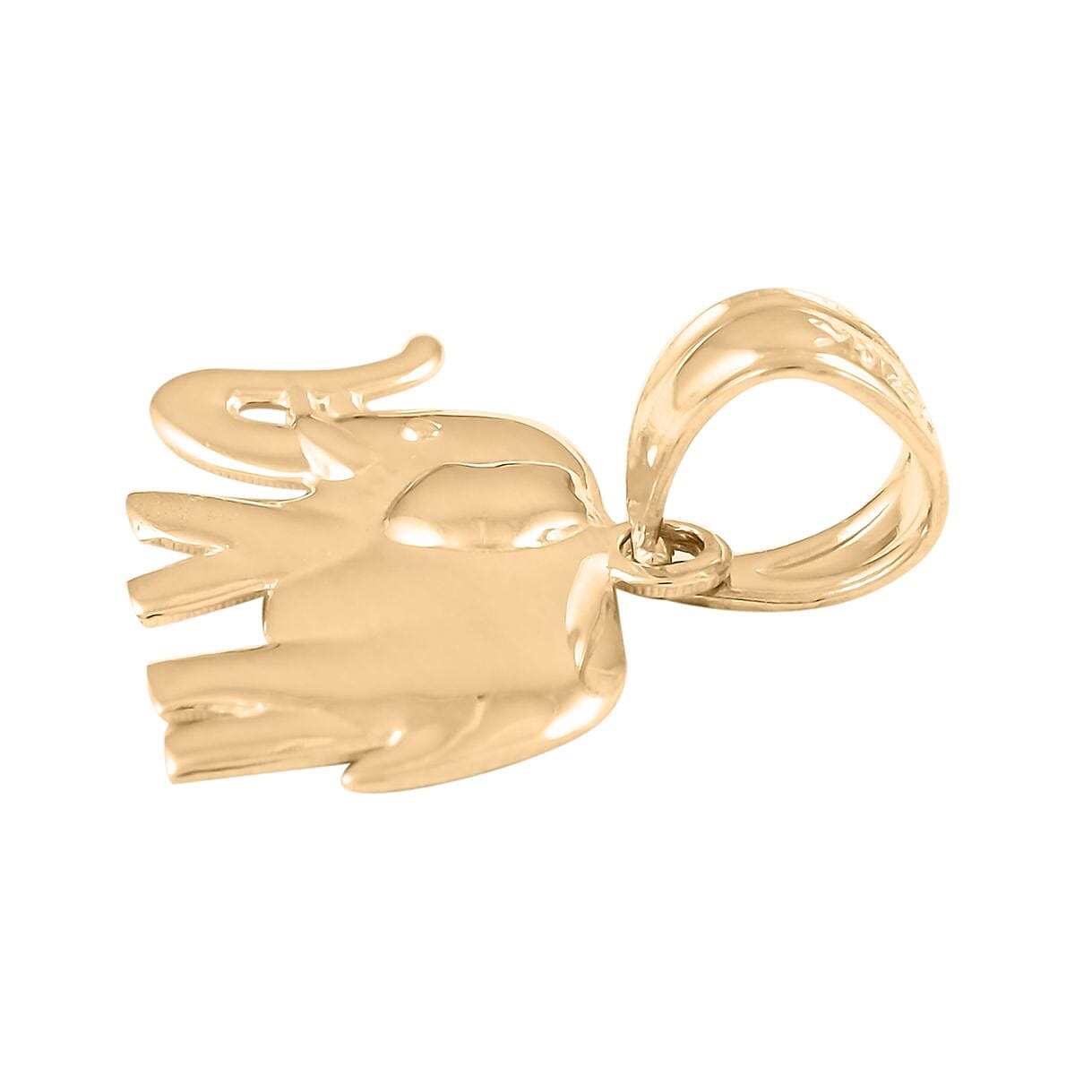 Made in America 10K Yellow Gold Elephant Pendant 0.60 Grams image number 3