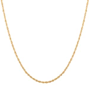 1.5mm Rope Chain Necklace in 10K Yellow Gold 18 Inches 1.3 Grams
