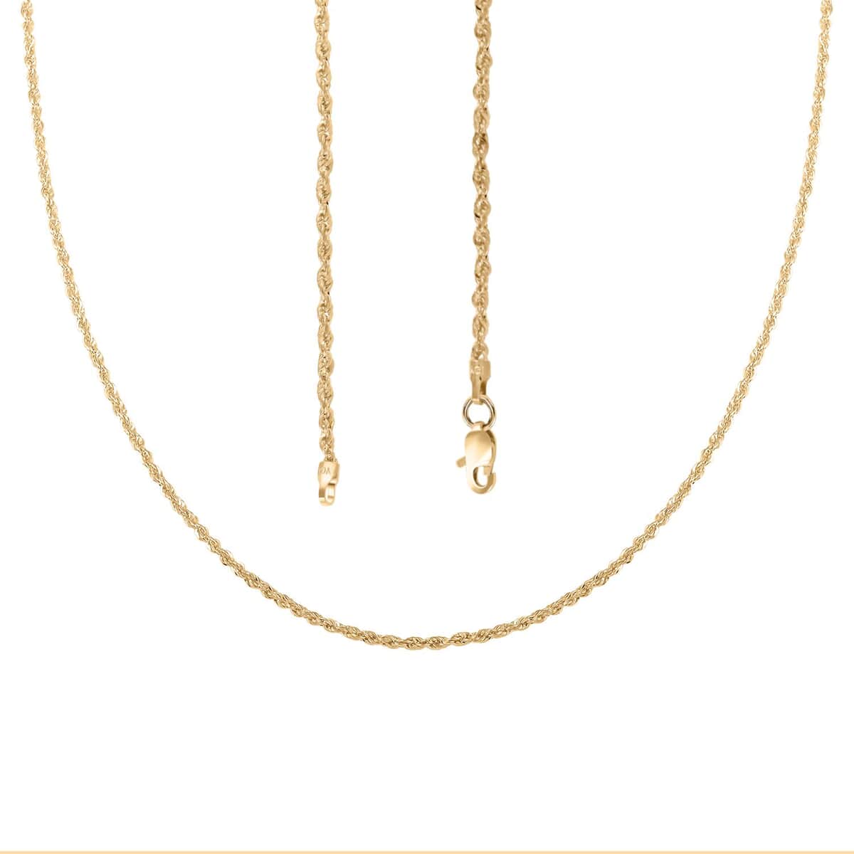 1.5mm Rope Chain Necklace in 10K Yellow Gold 18 Inches 1.3 Grams image number 3