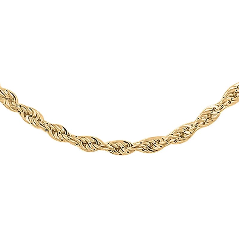 1.5mm Rope Chain Necklace in 10K Yellow Gold 20 Inches 1.4 Grams