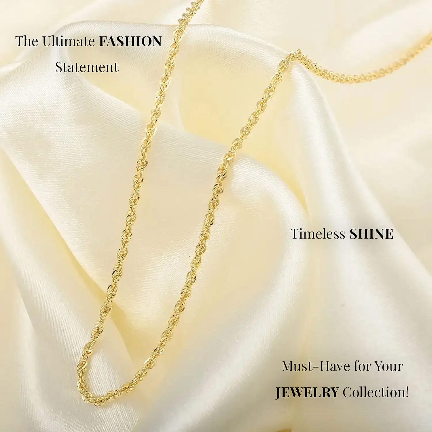 1.5mm Rope Chain Necklace in 10K Yellow Gold 20 Inches 1.4 Grams