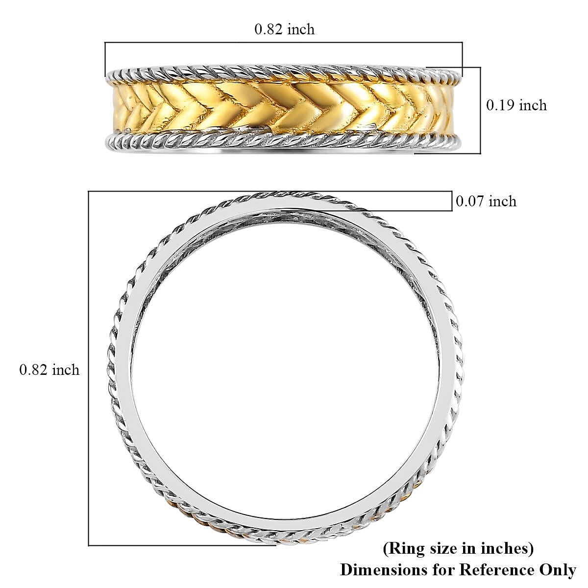 14K Yellow Gold Over and Sterling Silver Men's Ring (Size 10.0) 2.25 Grams image number 5