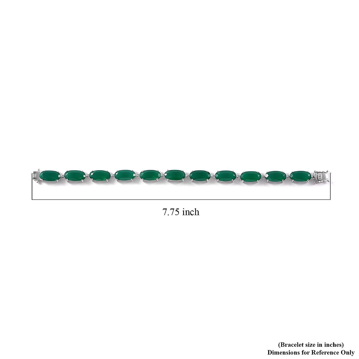 Verde Onyx Bracelet in Platinum Over Sterling Silver (7.50 In) 38.00 ctw image number 2