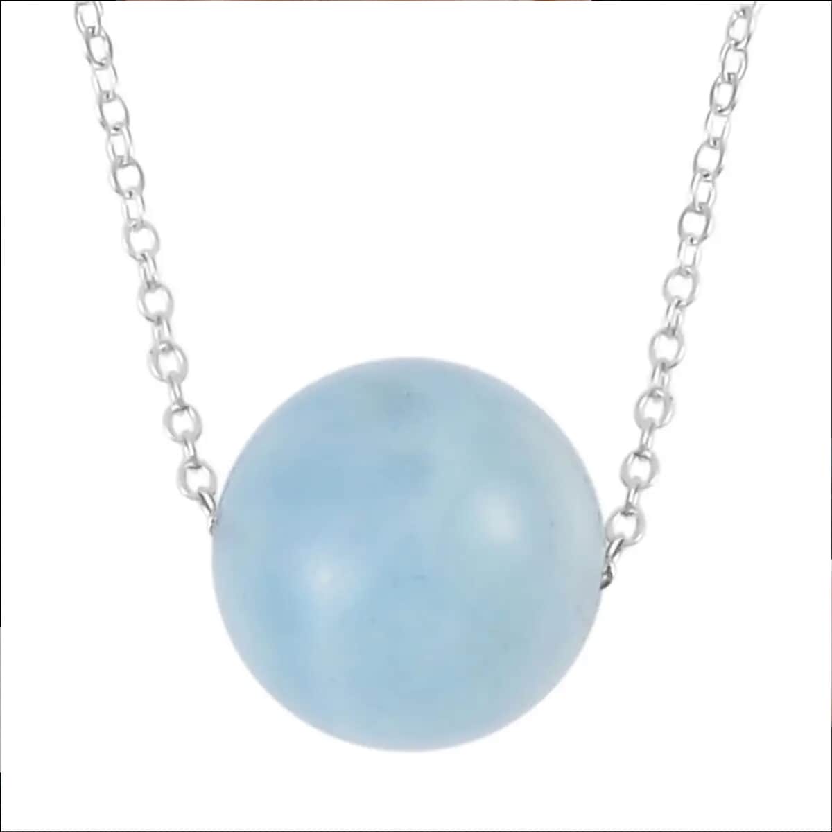 Mangoro Aquamarine Necklace 18 Inches in Rhodium Over Sterling Silver 18.50 ctw image number 0