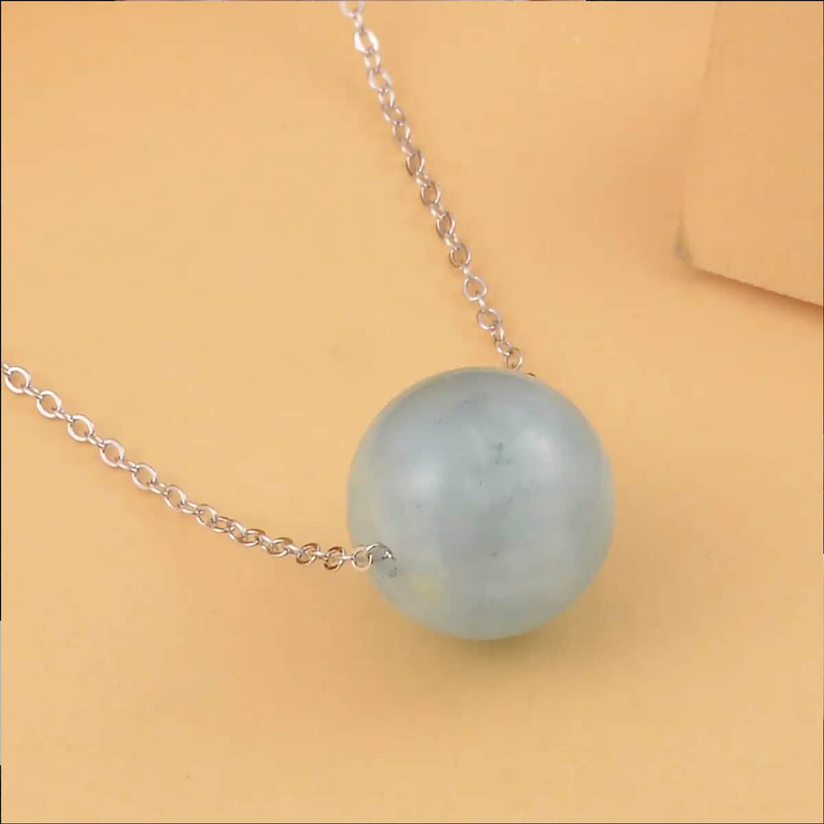 Buy Mangoro Aquamarine Necklace 18 Inches in Rhodium Over Sterling ...