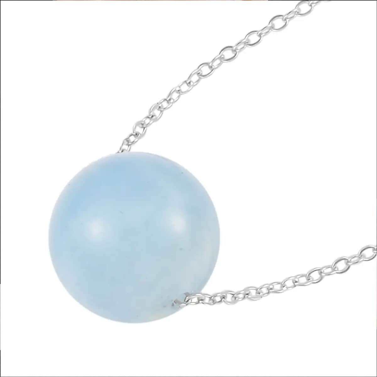 Mangoro Aquamarine Necklace 18 Inches in Rhodium Over Sterling Silver 18.50 ctw image number 5