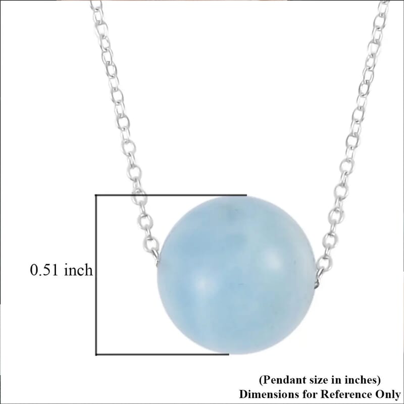 Mangoro Aquamarine Necklace 18 Inches in Rhodium Over Sterling Silver 18.50 ctw