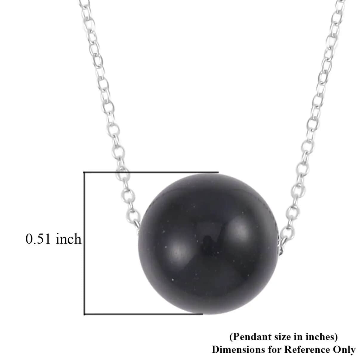 Black Obsidian Necklace 18 Inches in Rhodium Over Sterling Silver 18.50 ctw image number 6