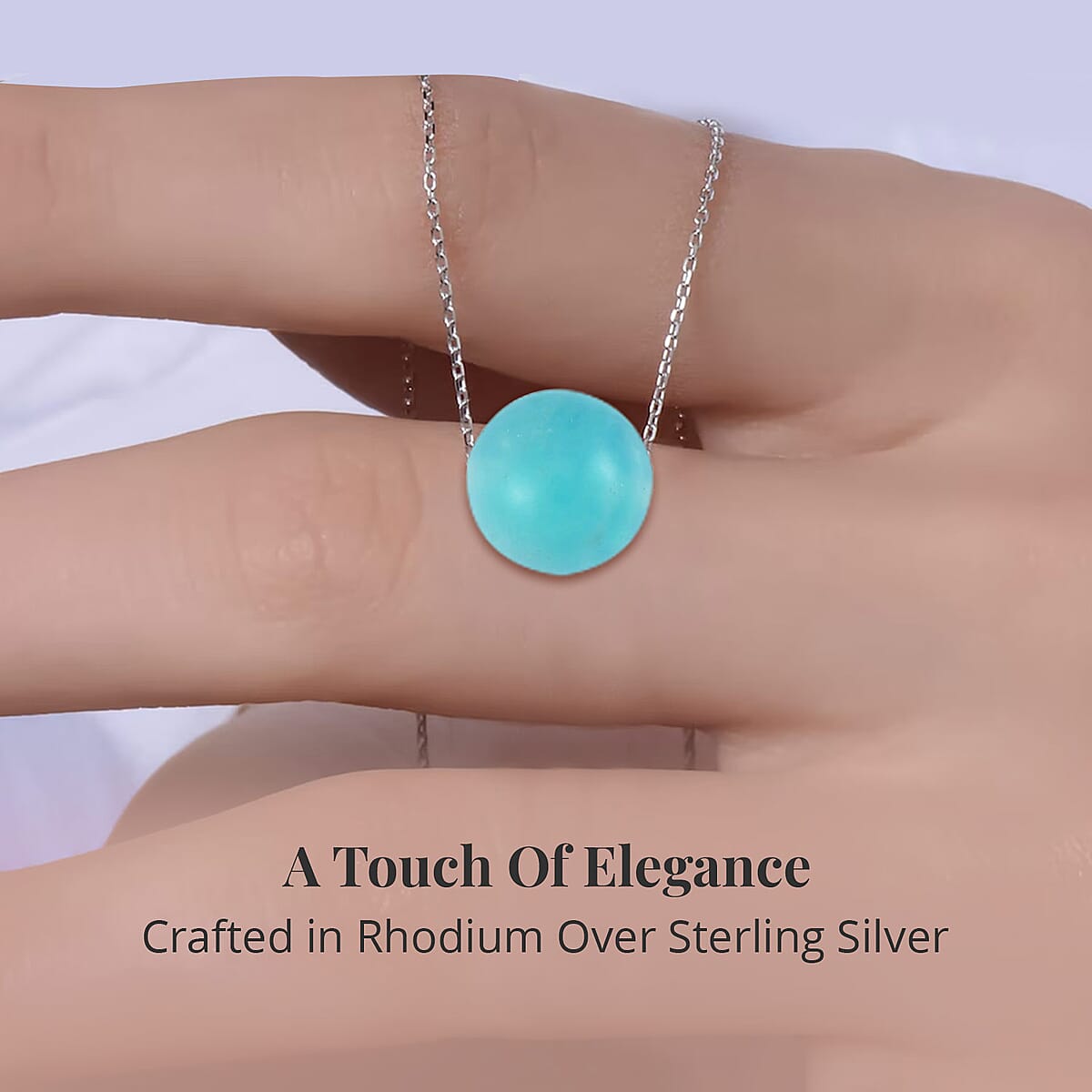 Amazonite Necklace 18 Inches in Rhodium Over Sterling Silver 18.50 ctw image number 3