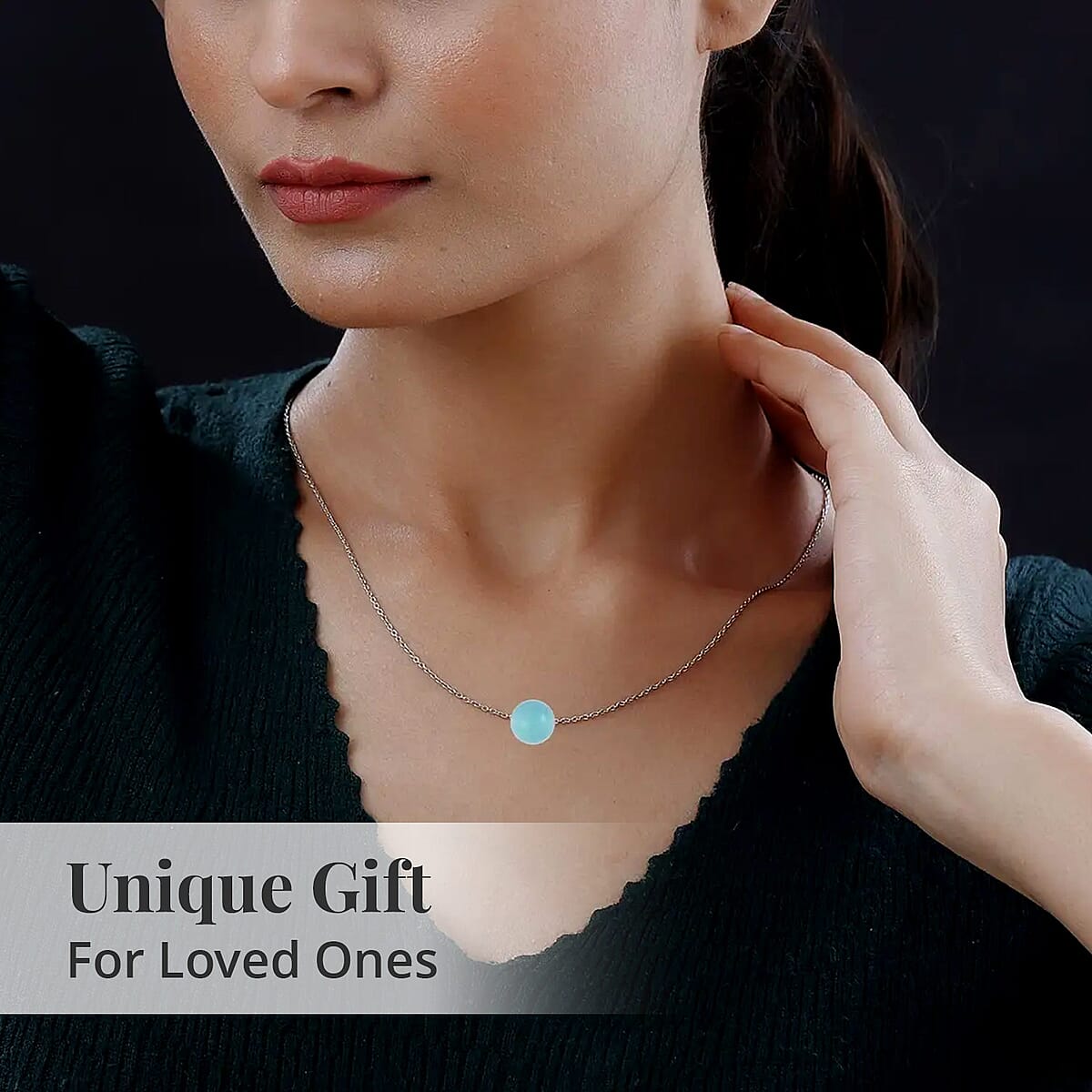 Amazonite Necklace 18 Inches in Rhodium Over Sterling Silver 18.50 ctw image number 4
