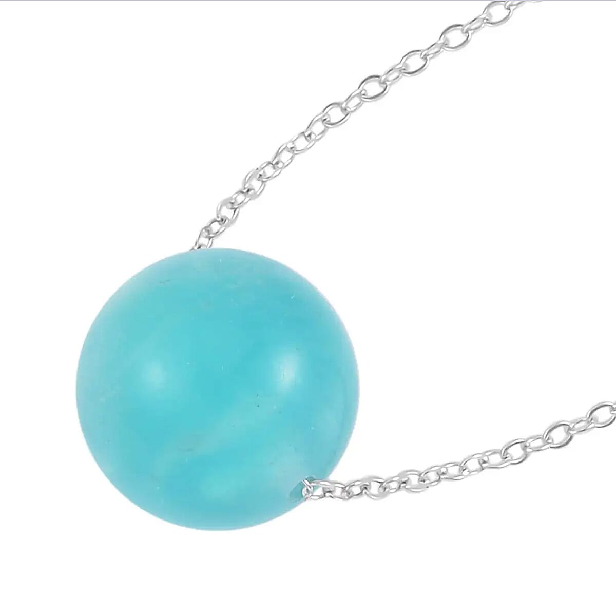 Amazonite Necklace 18 Inches in Rhodium Over Sterling Silver 18.50 ctw image number 5