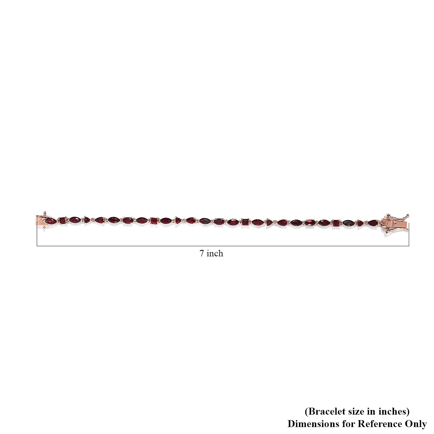 Premium Anthill Garnet Bracelet in Vermeil RG Over Sterling Silver (6.50 In) 6.85 ctw