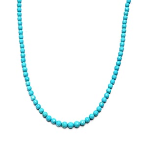 10K Yellow Gold AAA Turquoise Beaded Necklace 18 Inches 51.90 ctw
