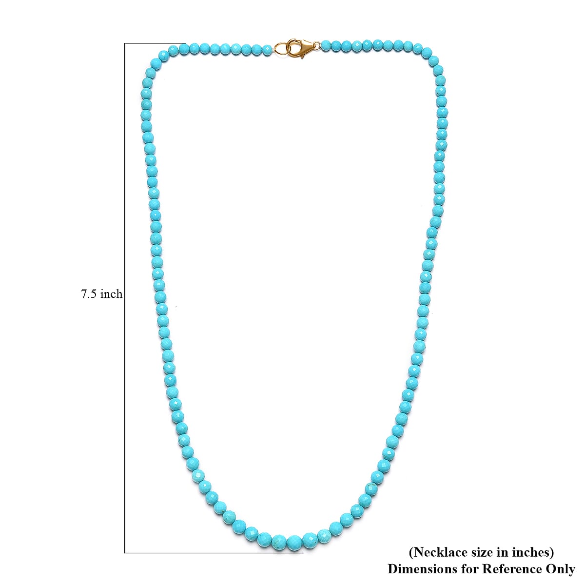 10K Yellow Gold AAA Turquoise Beaded Necklace 18 Inches 51.90 ctw image number 5