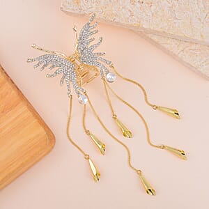 Austrian Crystal Butterfly Hair Pin in Goldtone