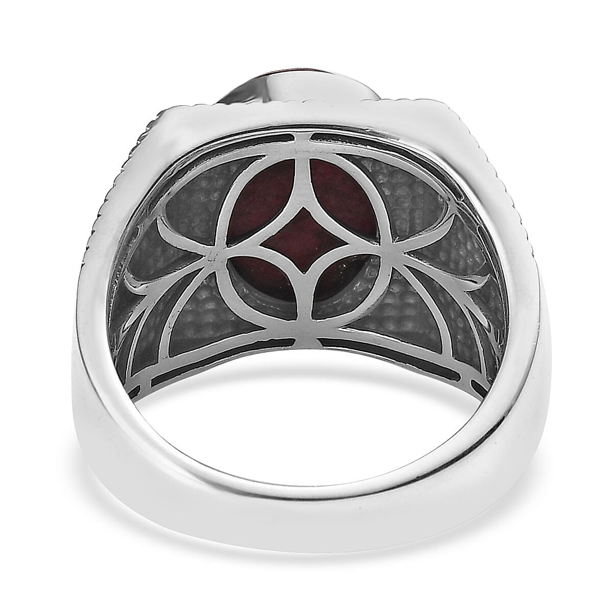 Artisan Crafted Norwegian Thulite Men's Ring in Sterling Silver (Size 10.0) 7.15 ctw
