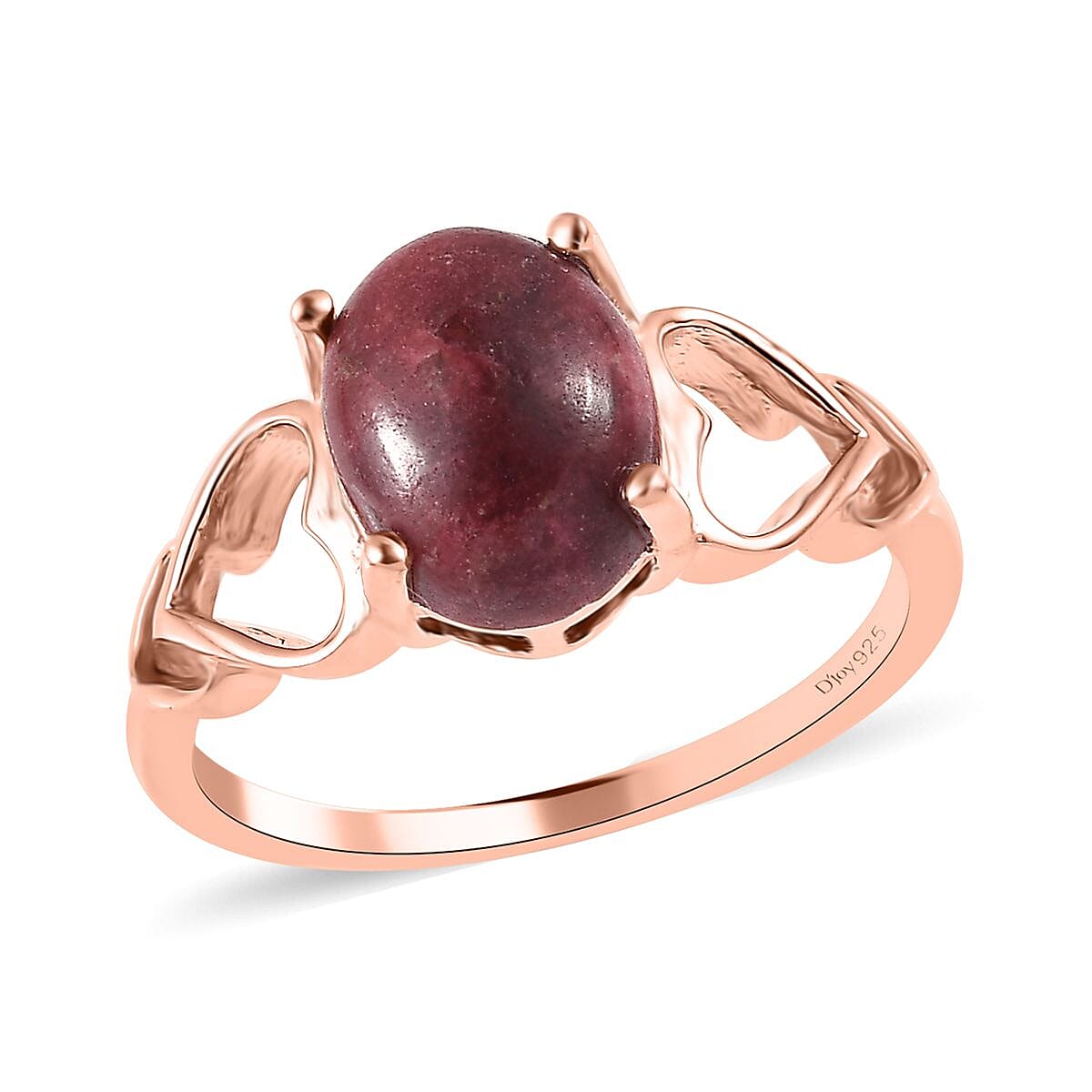 Norwegian Thulite Ring in Vermeil Rose Gold Over Sterling Silver (Size 10.0) 2.35 ctw