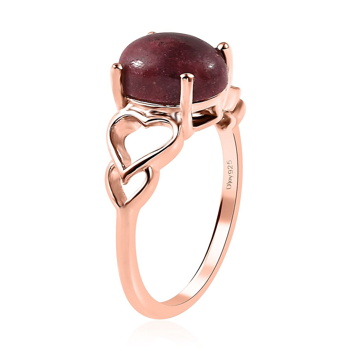 Norwegian Thulite Ring in Vermeil Rose Gold Over Sterling Silver (Size 10.0) 2.35 ctw
