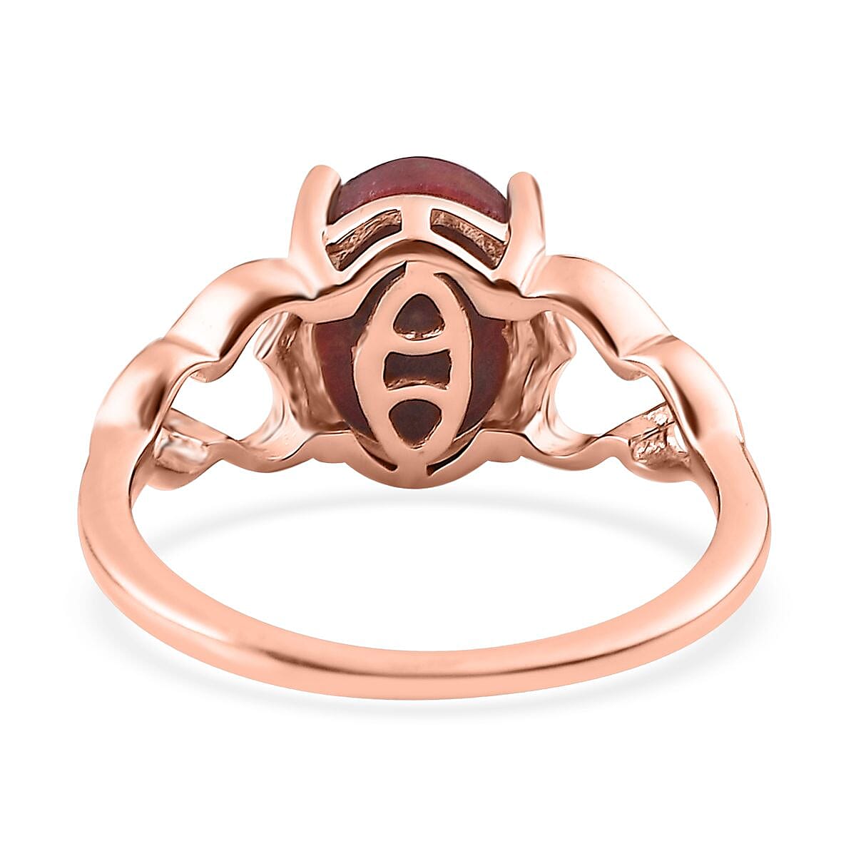 Norwegian Thulite Ring in Vermeil Rose Gold Over Sterling Silver (Size 10.0) 2.35 ctw