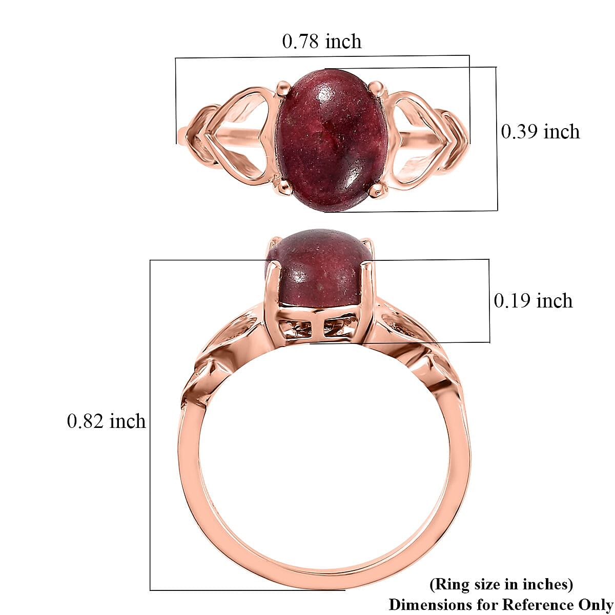 Norwegian Thulite Ring in Vermeil Rose Gold Over Sterling Silver (Size 10.0) 2.35 ctw