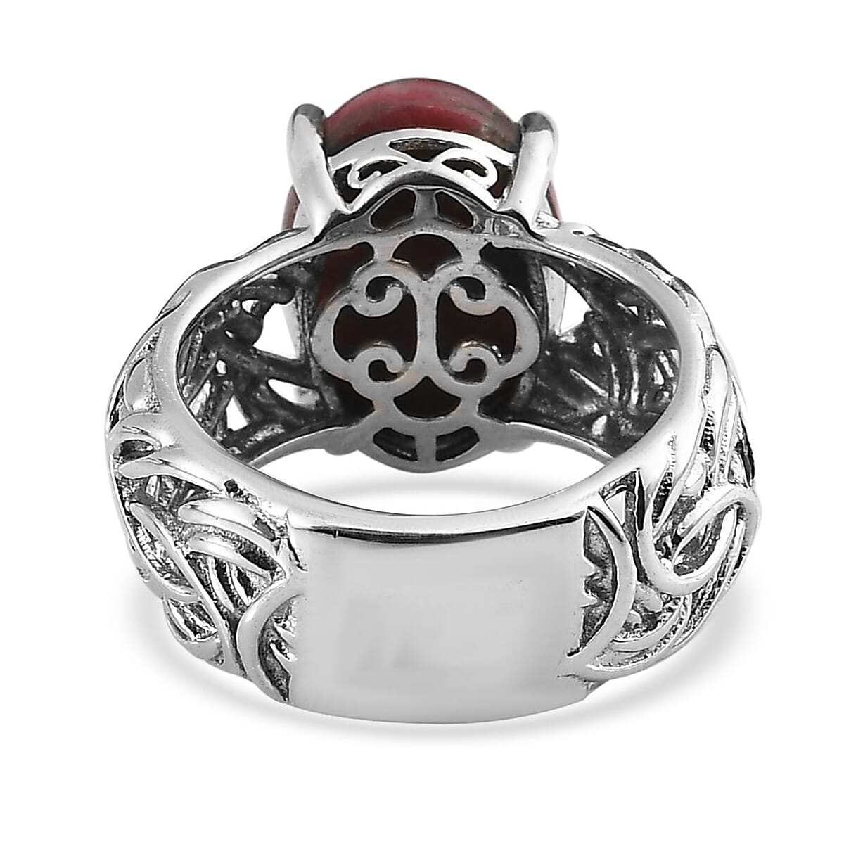 Norwegian Thulite Solitaire Ring in Platinum Over Sterling Silver 5.75 ctw image number 4