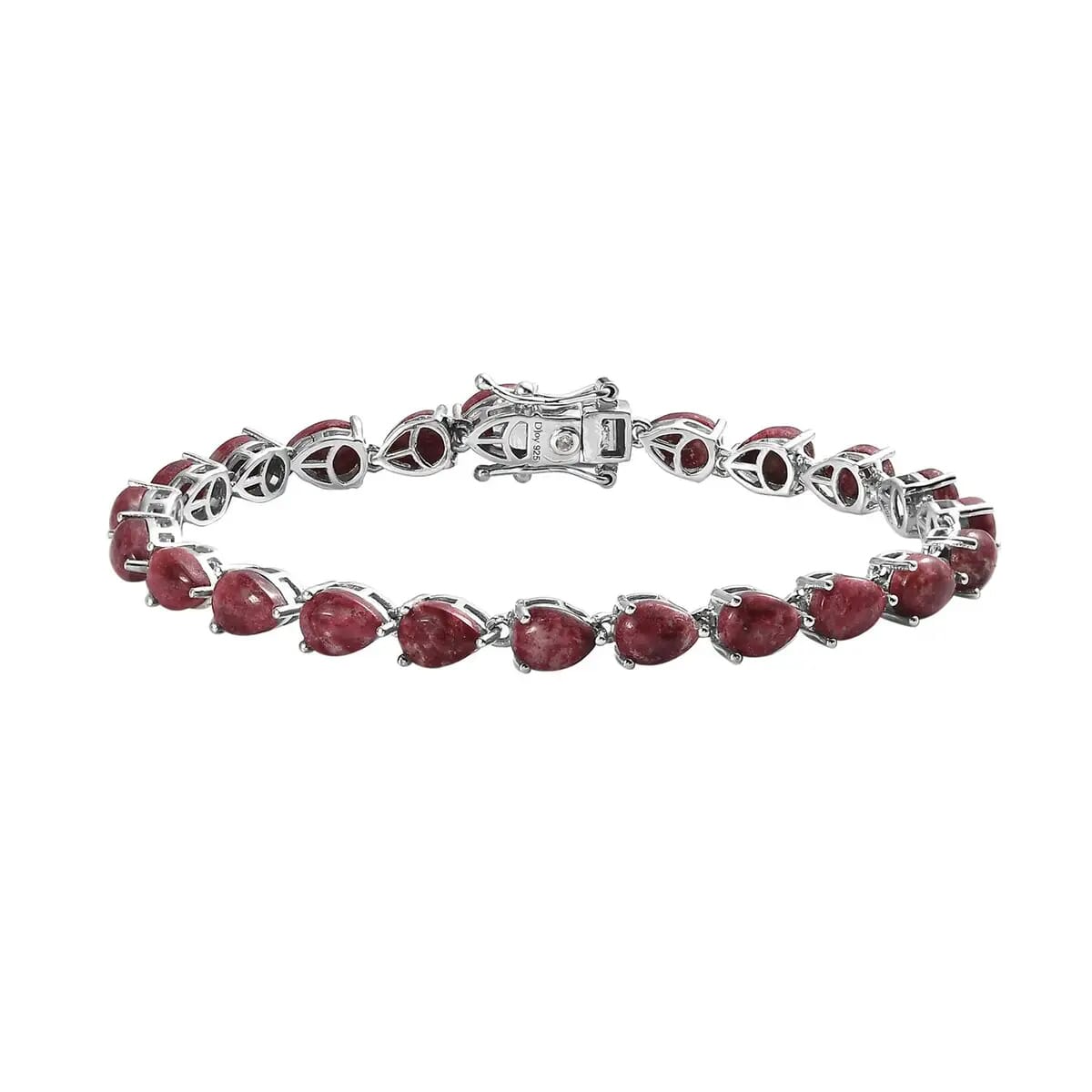 One Time Only Premium Norwegian Thulite, White Zircon Bracelet in Platinum Over Sterling Silver (6.50 In) 19.15 ctw image number 0