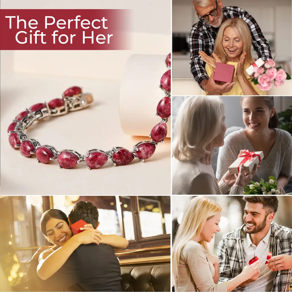 One Time Only Premium Norwegian Thulite, White Zircon Bracelet in Platinum Over Sterling Silver (6.50 In) 19.15 ctw image number 3