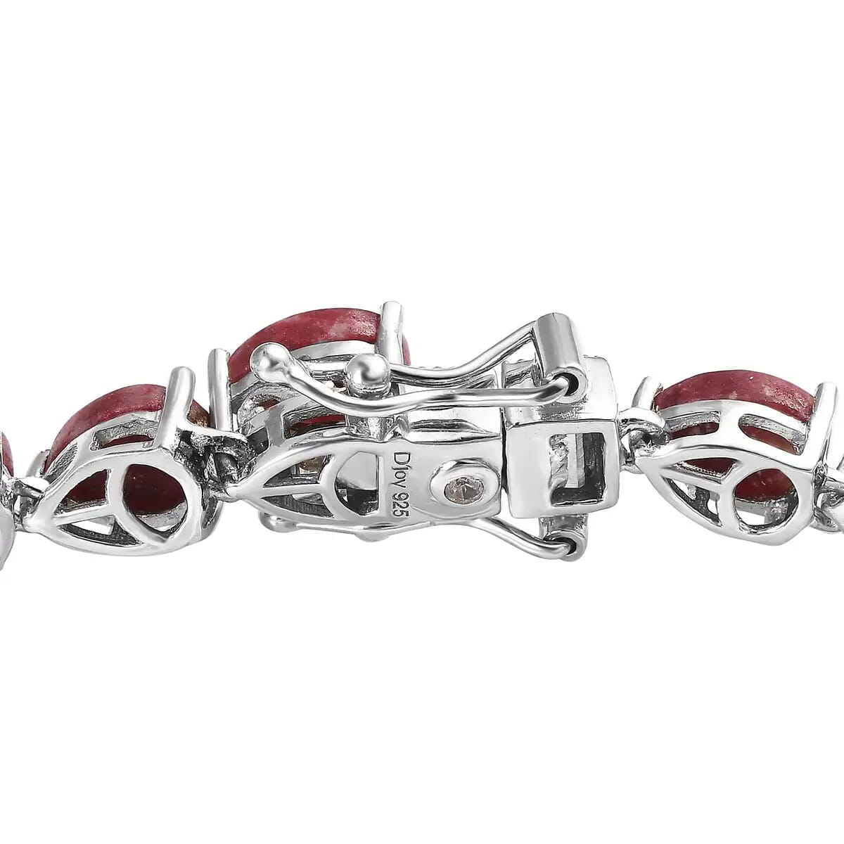 One Time Only Premium Norwegian Thulite, White Zircon Bracelet in Platinum Over Sterling Silver (6.50 In) 19.15 ctw image number 4