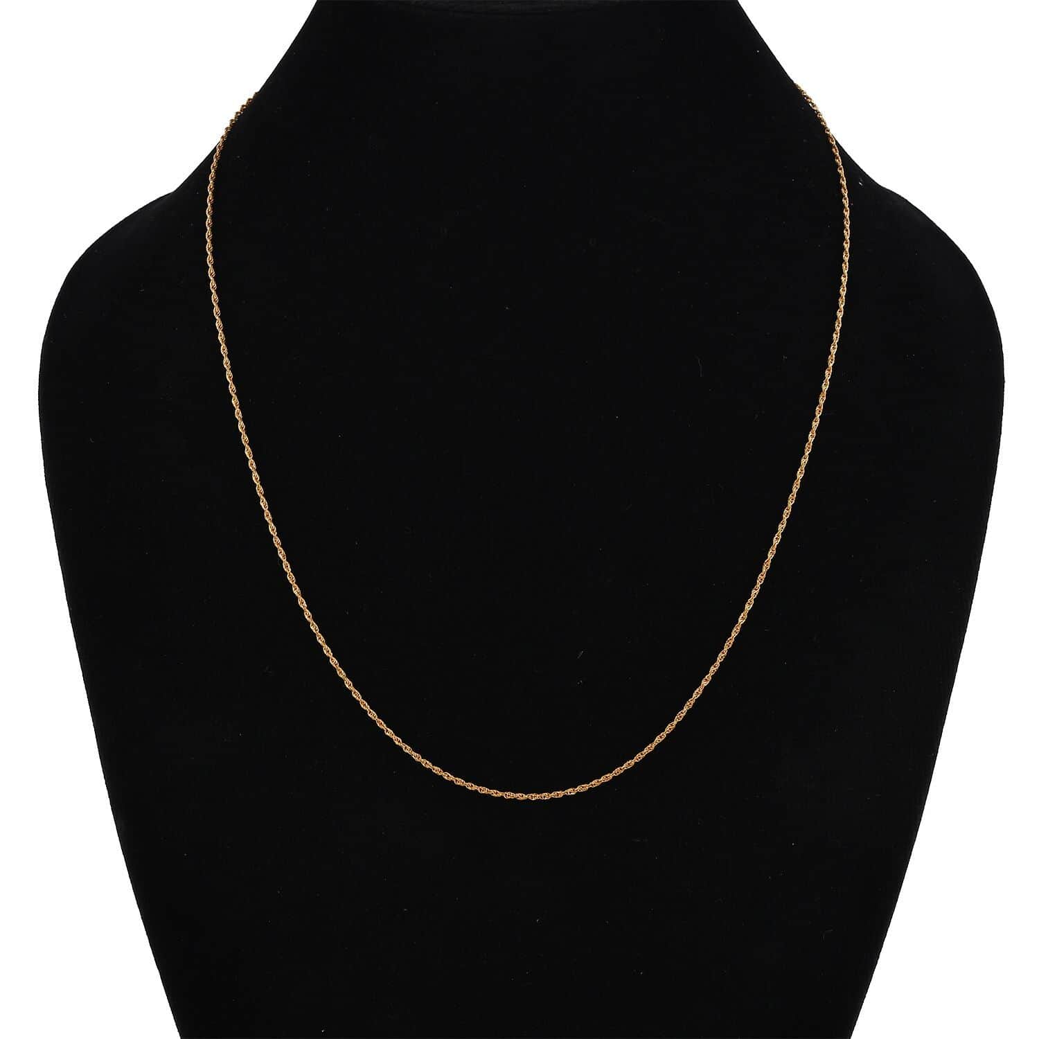 22K Yellow Gold 1mm Silky Chain Necklace 20 Inches 1.10 Grams