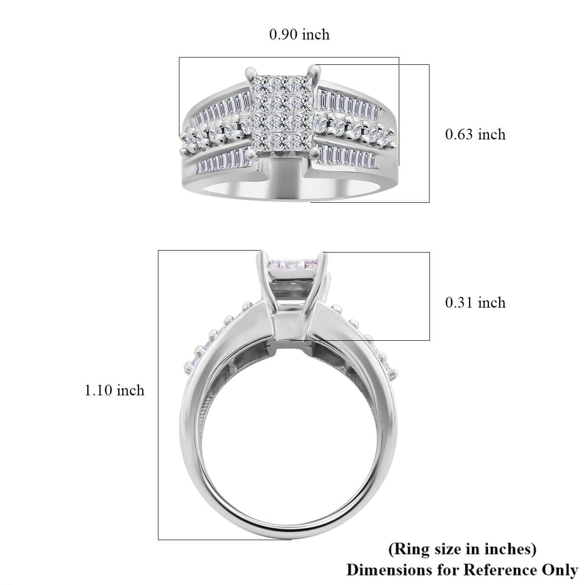 14K White Gold Diamond G-H I1 Ring 7 Grams 1.00 ctw (Del. 10-12 Days) image number 5