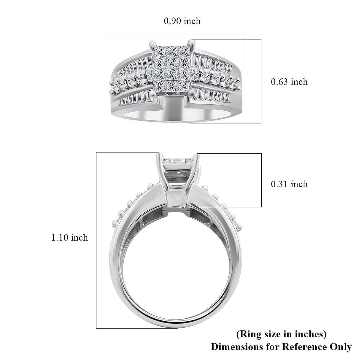 14K White Gold Diamond G-H I1 Ring (Size 5.0) 7 Grams 1.00 ctw image number 5