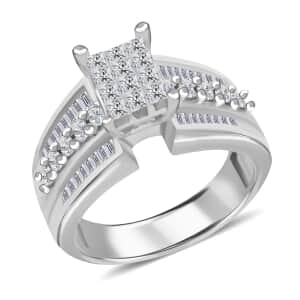 14K White Gold Diamond G-H I1 Ring (Size 6.0) 7 Grams 1.00 ctw
